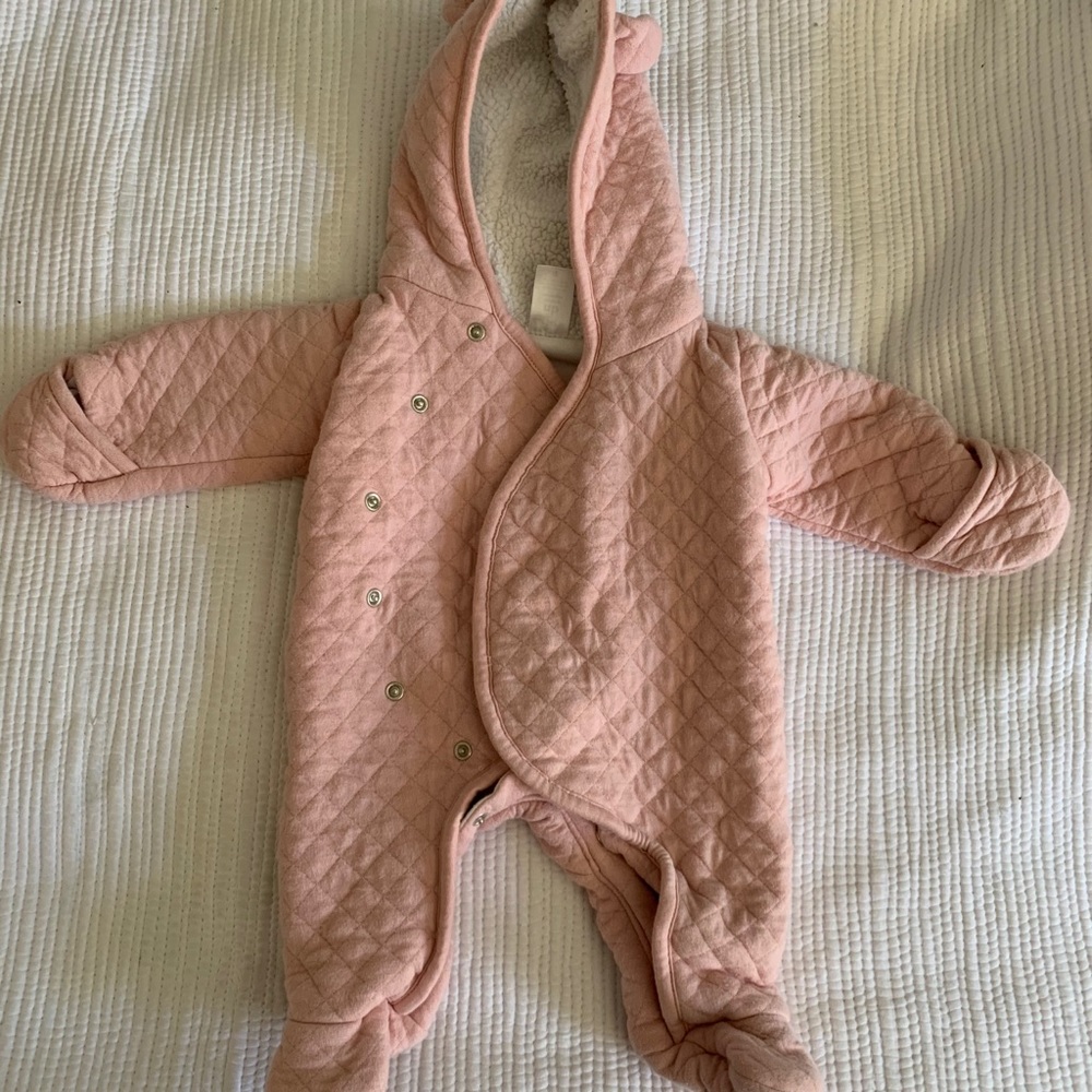 2 newborn size thick winter onesies